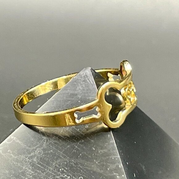 Dog Bone and Paw Print Ring with Open Design #1246 - Picture 5 of 14